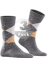 Burlington Socken Raw Argyle 3er Pack 21924/3970