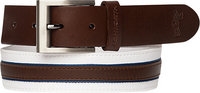 ASHWORTH Leather Cotton Belt white-brown  Z99400