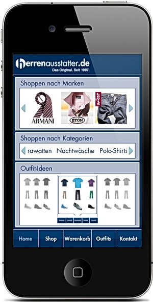 iMode - die Modeshopping-App von herrenausstatter.de